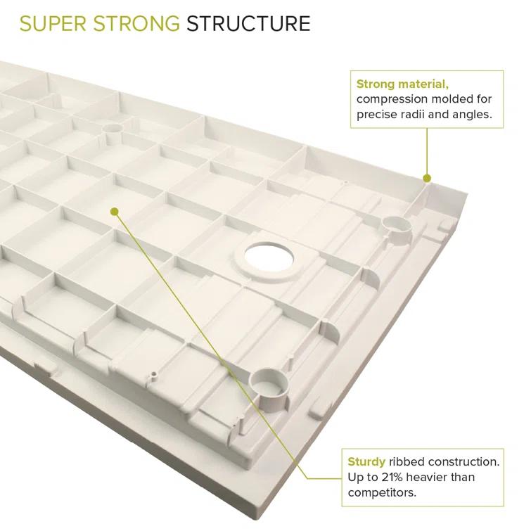60'' W 32'' D Rectangular Single Shower Base