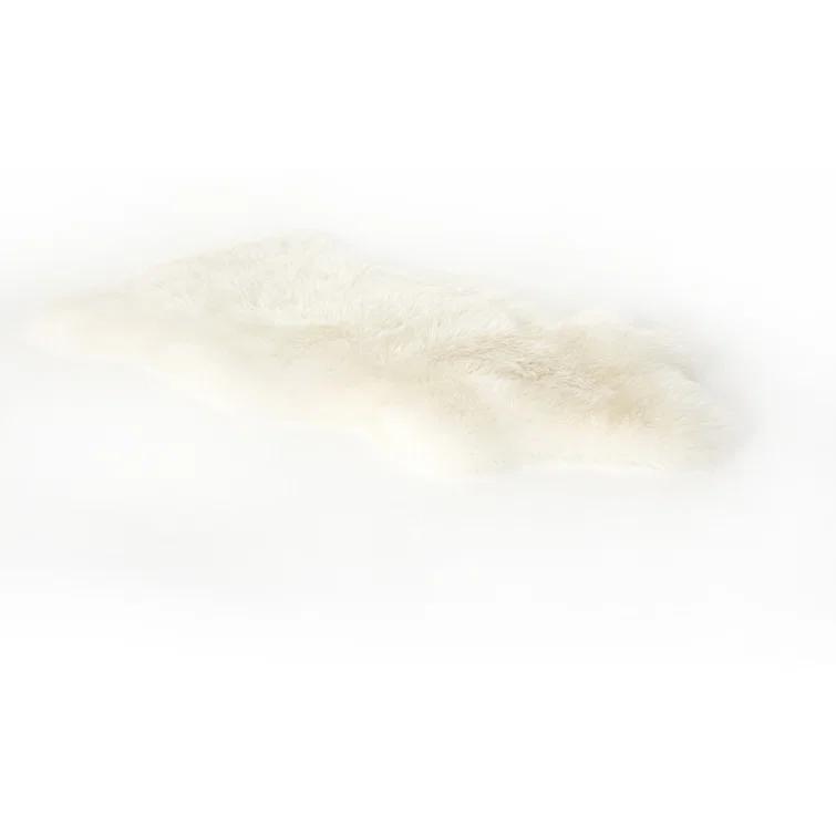 Mateo Collection Luxurious Cream Lambskin Throw Blanket