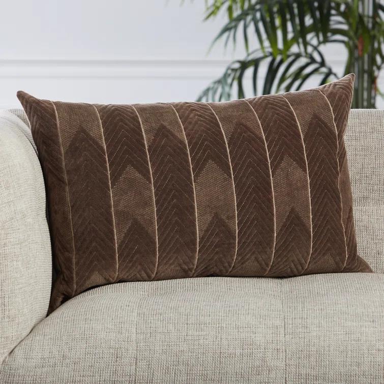 Floretta Embroidered Cotton Lumbar Throw Pillow