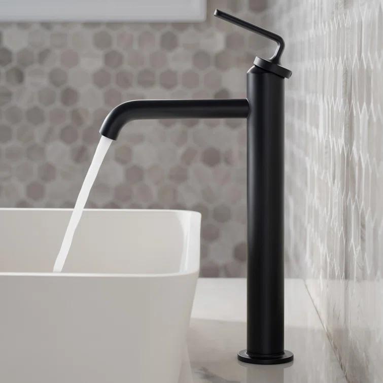 Ramus Single Handle Vessel Sink Bathroom Faucet with Drain Assembly