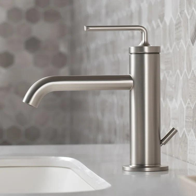 KRAUS Ramus Single Handle Bathroom Sink Faucet with Lift Rod Drain