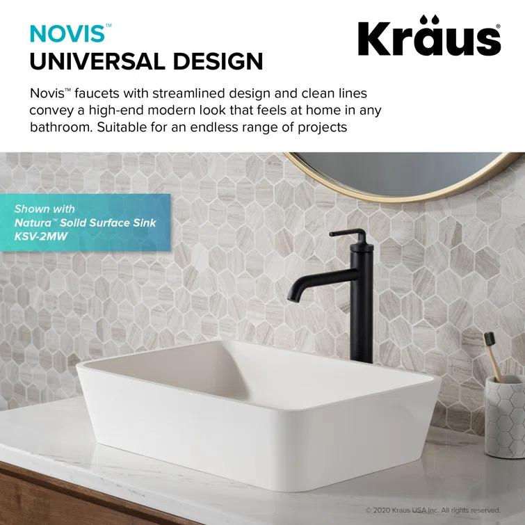 Ramus Vessel Sink Bathroom Faucet with Drain Assembly