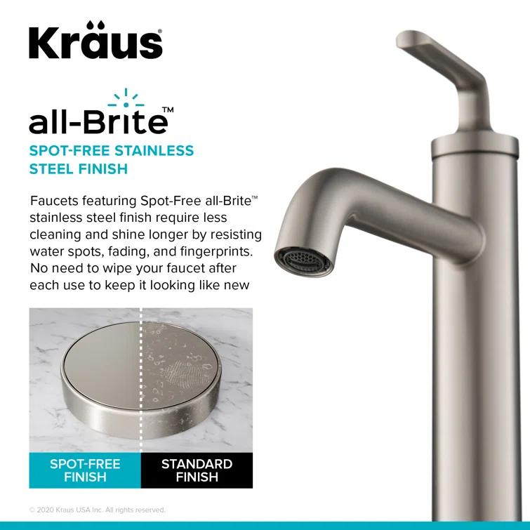 Ramus Single Handle Vessel Sink Bathroom Faucet with Drain Assembly