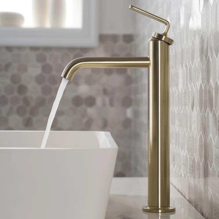Ramus Single Handle Vessel Sink Bathroom Faucet with Drain Assembly