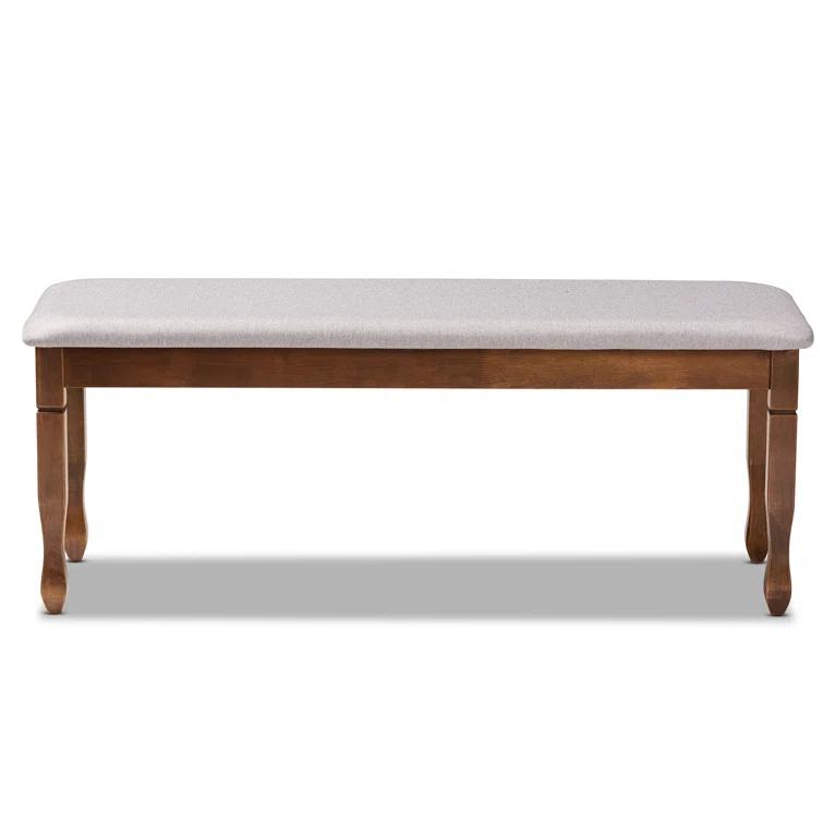 Charlton Home® Gethyn Grey Fabric Upholstered Bench With Walnut Brown Finished Wood, 18.9'' H X 47.8'' W X 16.1'' D