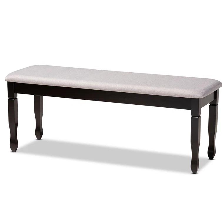Charlton Home® Gethyn Grey Fabric Upholstered Bench With Dark Brown Finished Wood, 18.9'' H X 47.8'' W X 16.1'' D