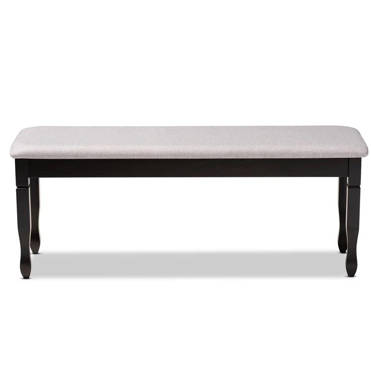 Charlton Home® Gethyn Grey Fabric Upholstered Bench With Dark Brown Finished Wood, 18.9'' H X 47.8'' W X 16.1'' D