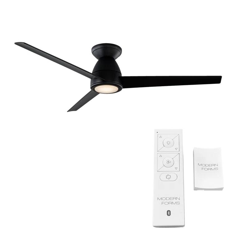 Tip Top 3 - Blade Smart Flush Mount Ceiling Fan with LED Light Kit and Bluetooth Remote Control Included Included