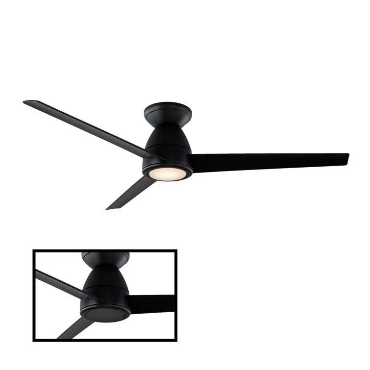 Tip Top 3 - Blade Smart Flush Mount Ceiling Fan with LED Light Kit and Bluetooth Remote Control Included Included
