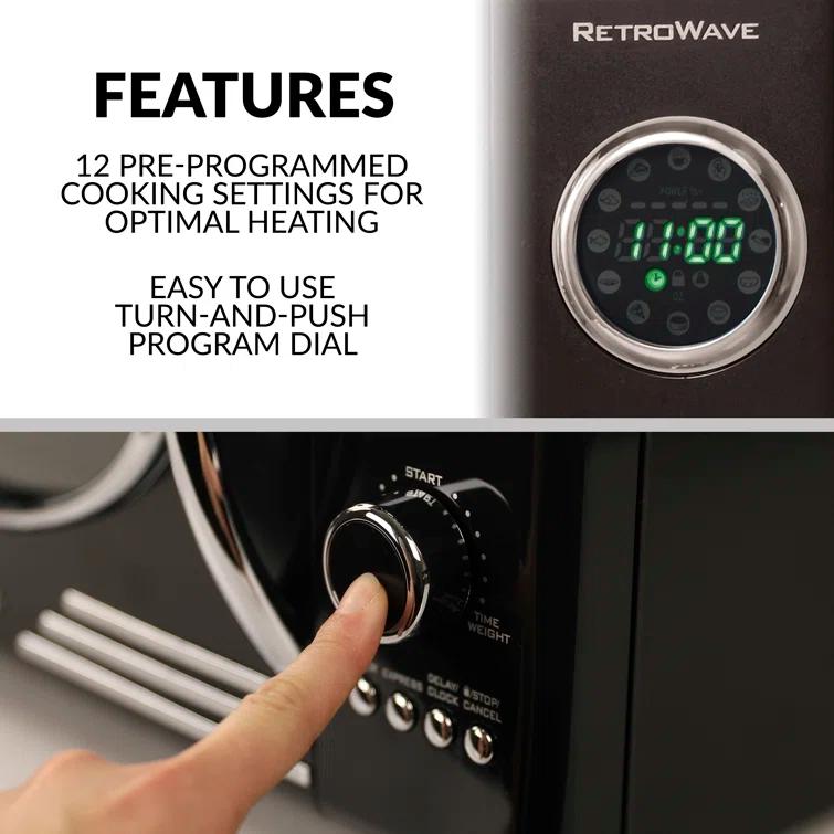 Nostalgia Retro 19" 0.9 cu ft. 800-Watt Countertop Microwave Oven