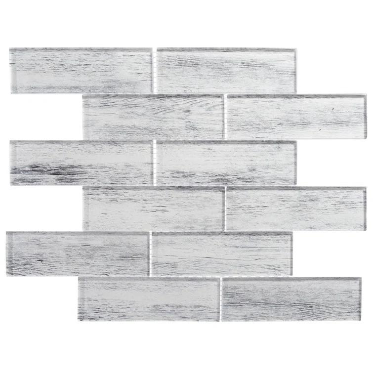 Andova Migdal 2'' x 6'' Glass Brick Joint Mosaic Kitchen Backsplash, Bathroom, Shower, Wall and Floor Tile