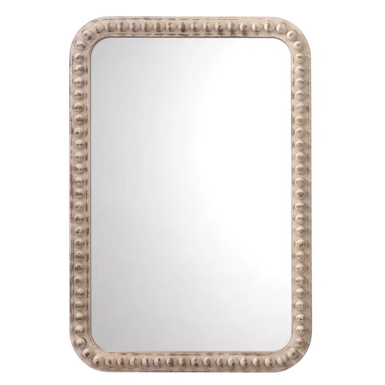 Audrey Beaded Rectangle Wall Mirror, 26" x 38"