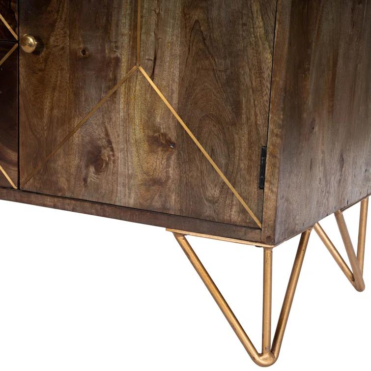 Butler Specialty Company Alda 47" Wood & Brass Metal Inlay Tv Stand