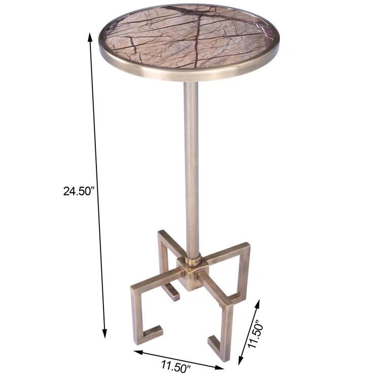 Butler Specialty Mash Metal & Marble End Table In Gold