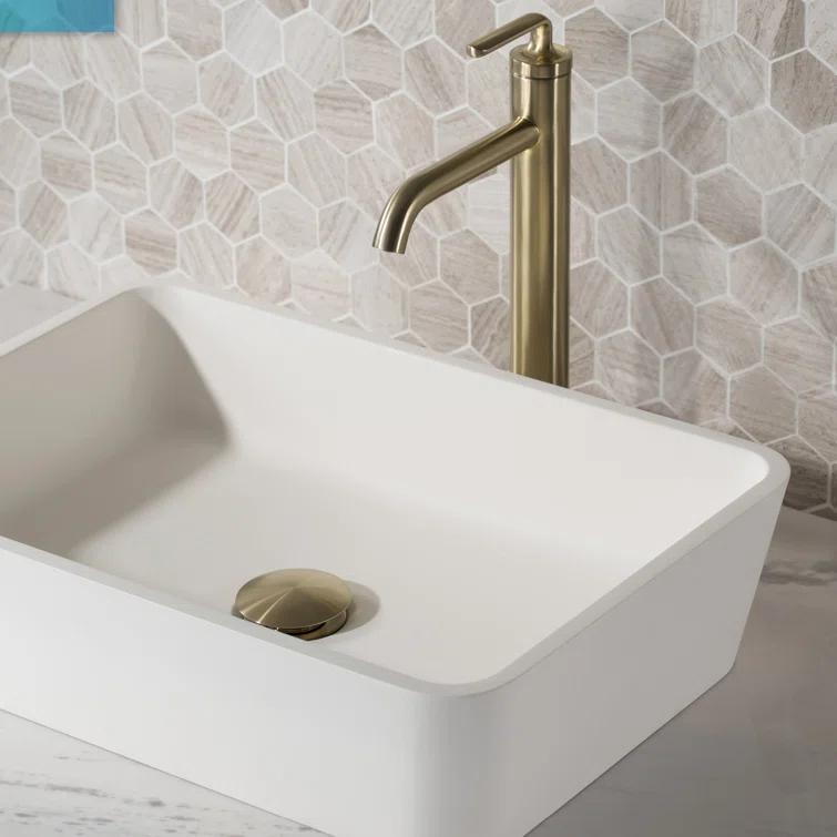 Ramus Single Handle Vessel Sink Bathroom Faucet with Drain Assembly