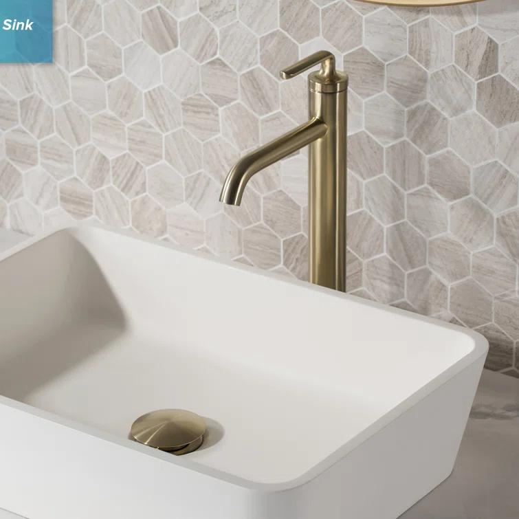Ramus Vessel Sink Bathroom Faucet with Drain Assembly