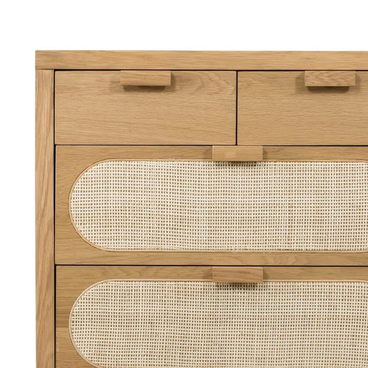 Alder Cane Paned 8-Drawer Dresser