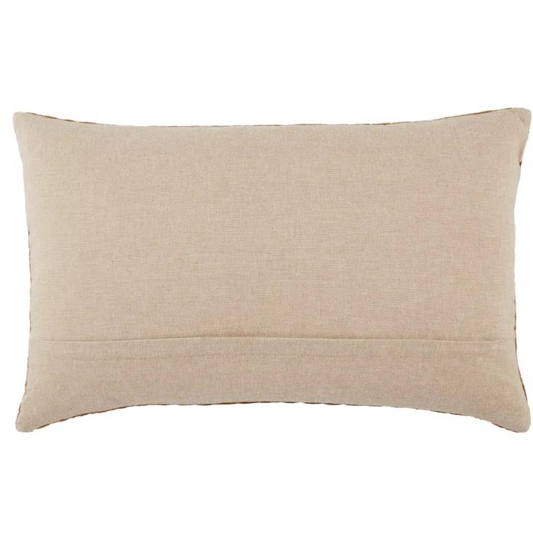 Floretta Embroidered Cotton Lumbar Throw Pillow
