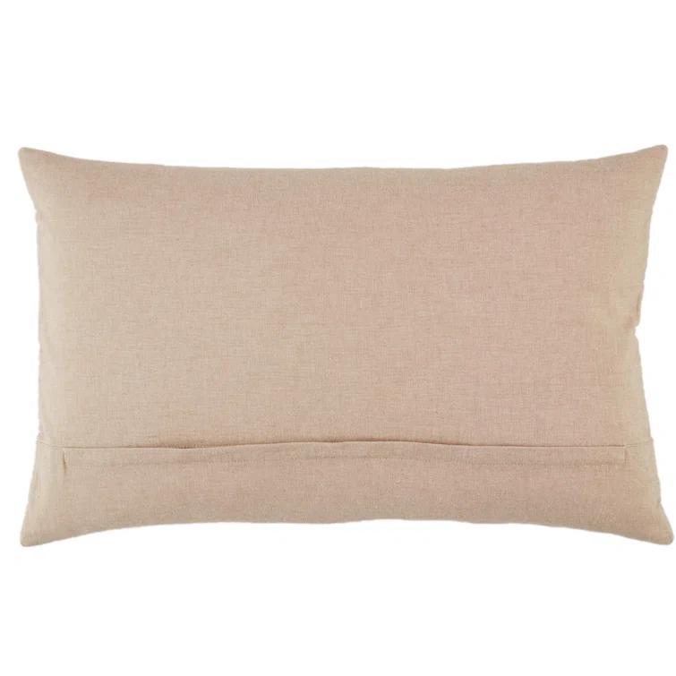 Floretta Embroidered Cotton Lumbar Throw Pillow