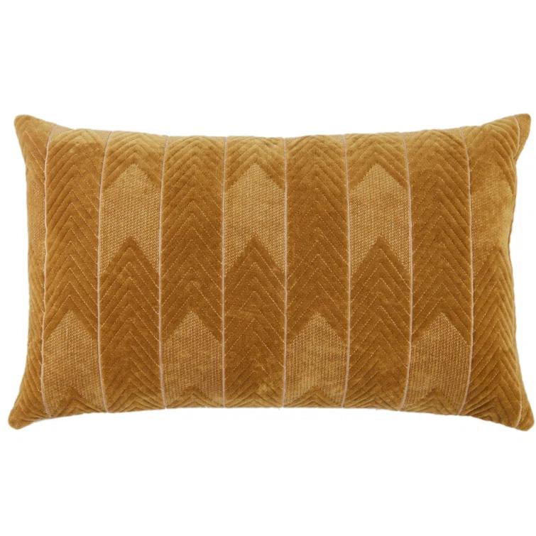 Floretta Embroidered Cotton Lumbar Throw Pillow