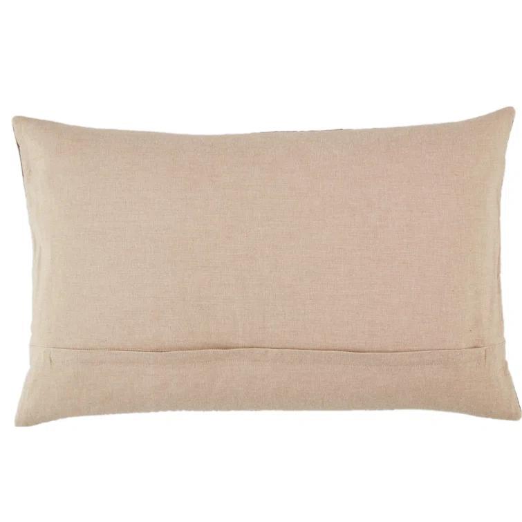 Floretta Embroidered Cotton Lumbar Throw Pillow