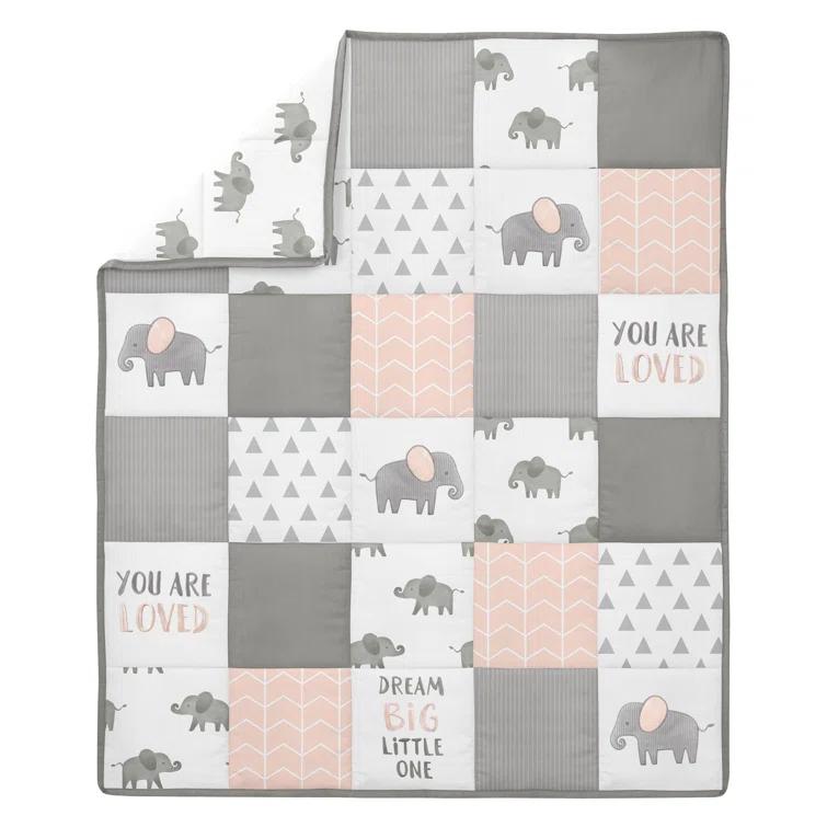 Elephant 4 Piece Crib Bedding Set