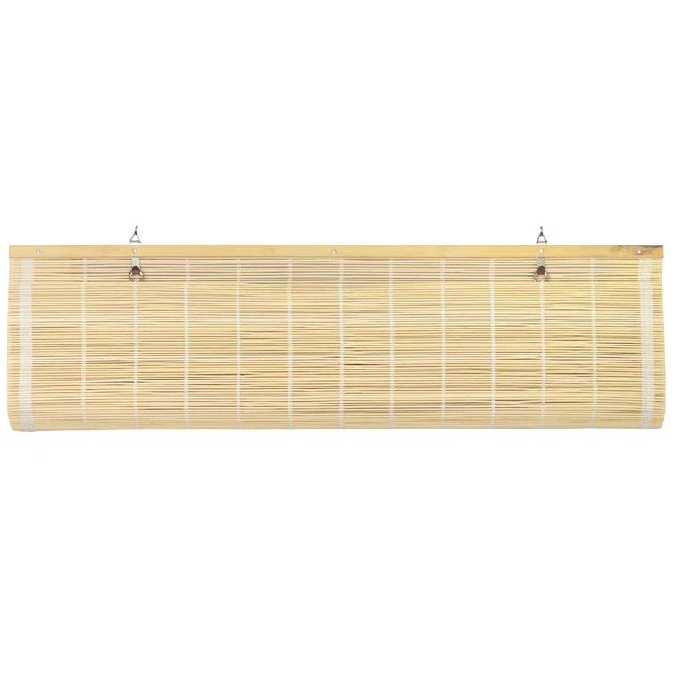 Oriental Furniture Cordless Light Filtering Bamboo Roman Window Shades, Beige, 2" x 24"