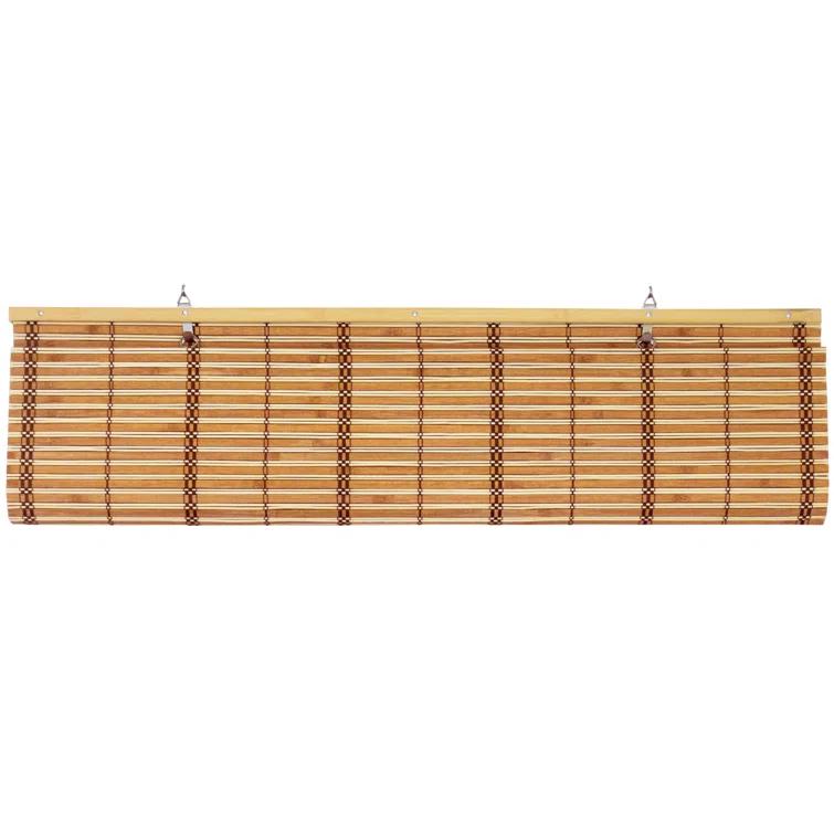 Burnt Bamboo Cordless Window Shade - Two-tone Honey 48" W