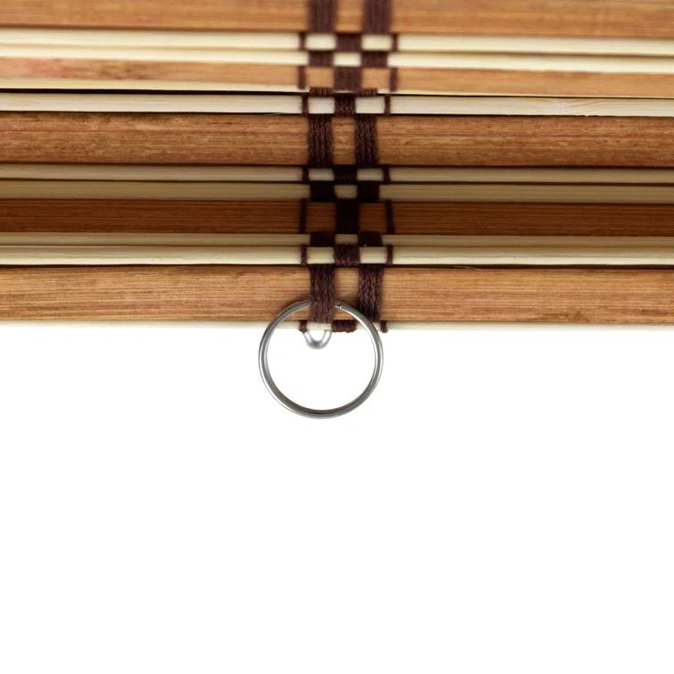 Burnt Bamboo Cordless Window Shade - Two-tone Honey 48" W