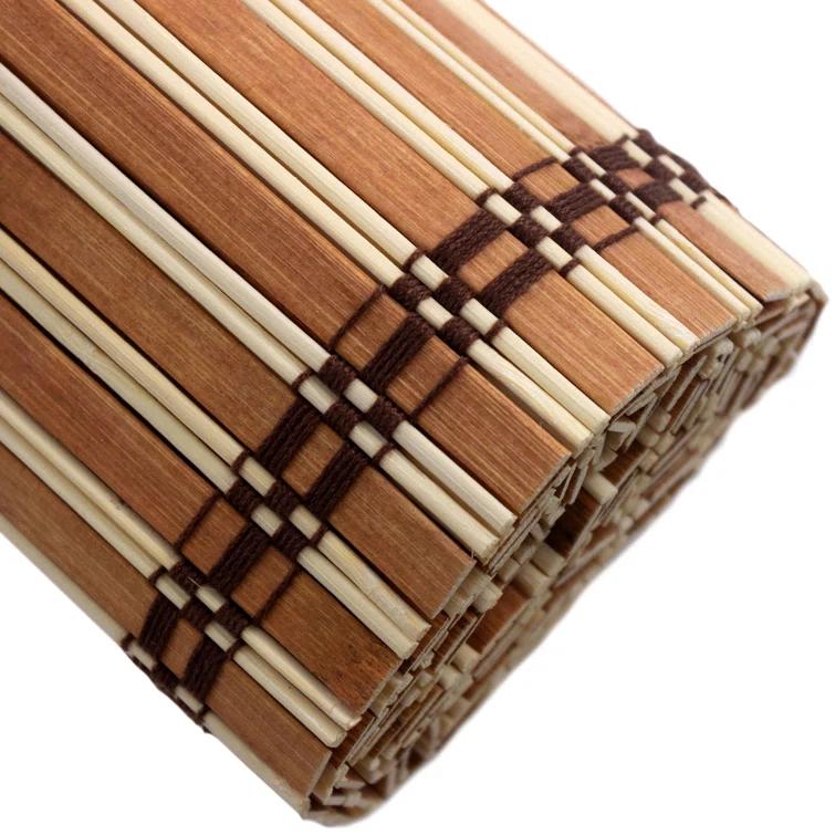Burnt Bamboo Cordless Window Shade - Two-tone Honey 48" W
