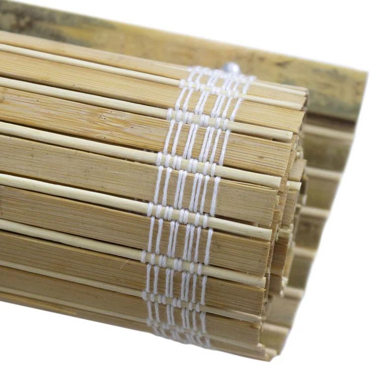 Oriental Furniture Cordless Light Filtering Bamboo Roman Window Shades, Beige, 2" x 24"