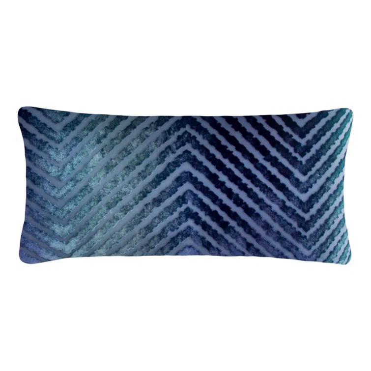 Kevin O'Brien Studio Chevron Velvet Reversible Throw Pillow