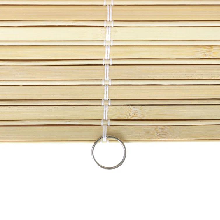 Oriental Furniture Cordless Light Filtering Bamboo Roman Window Shades, Beige, 2" x 24"