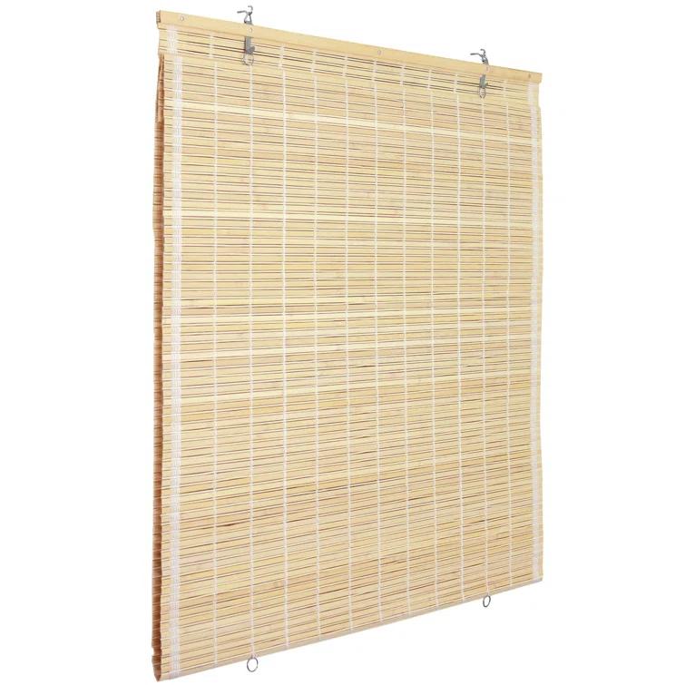 Oriental Furniture Cordless Light Filtering Bamboo Roman Window Shades, Beige, 2" x 24"