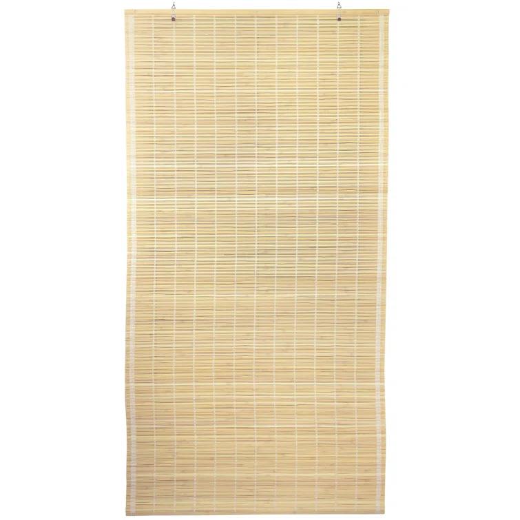 Oriental Furniture Cordless Light Filtering Bamboo Roman Window Shades, Beige, 2" x 24"