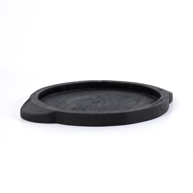 Lylah Round Tray - Carbonized Black