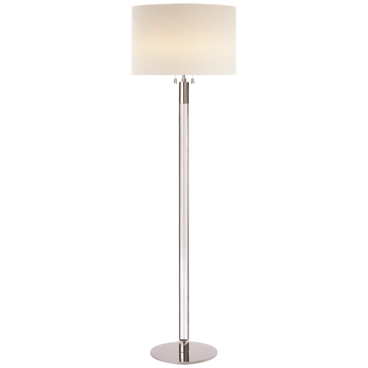 Edison 60'' Adjustable Outdoor Floor Lamp in Polished Nickel with Clear Glass
