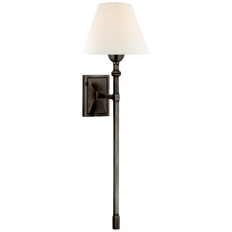 Jane Black Nickel Dimmable Wall Sconce with Linen Shade