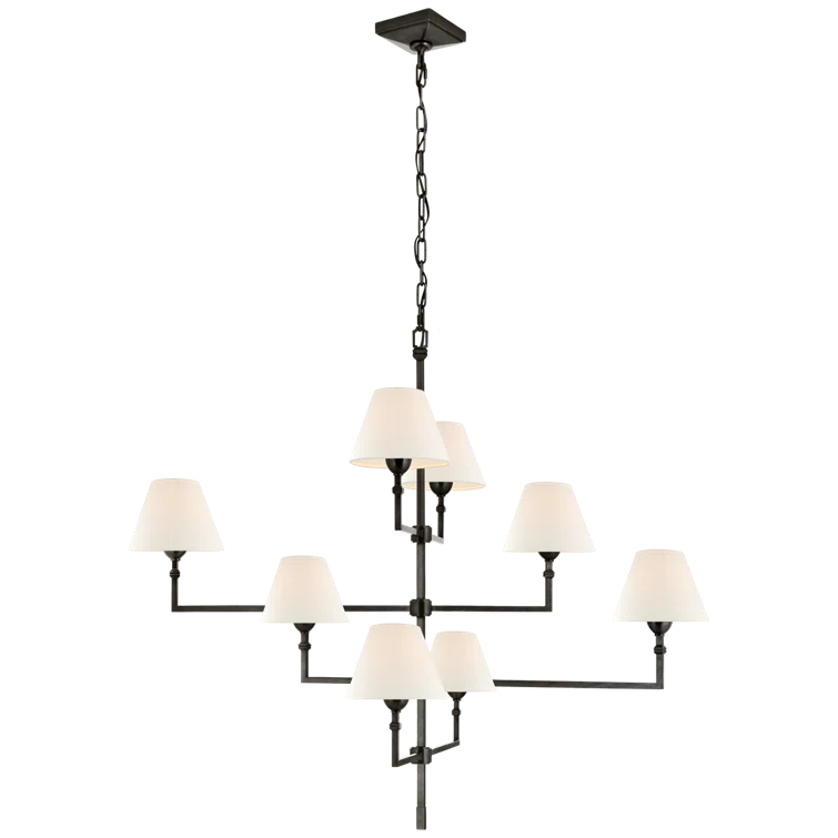 Alexa Hampton Inspired Nickel and Crystal 41" Plug-in Chandelier