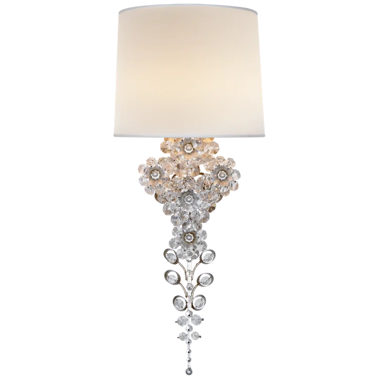 Claret Burnished Silver Leaf Direct Wired Wallchiere Sconce