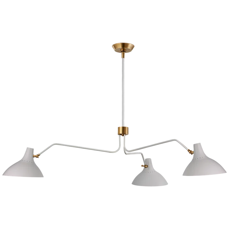 Crisp White Crystal 3-Light Adjustable Retro Chandelier