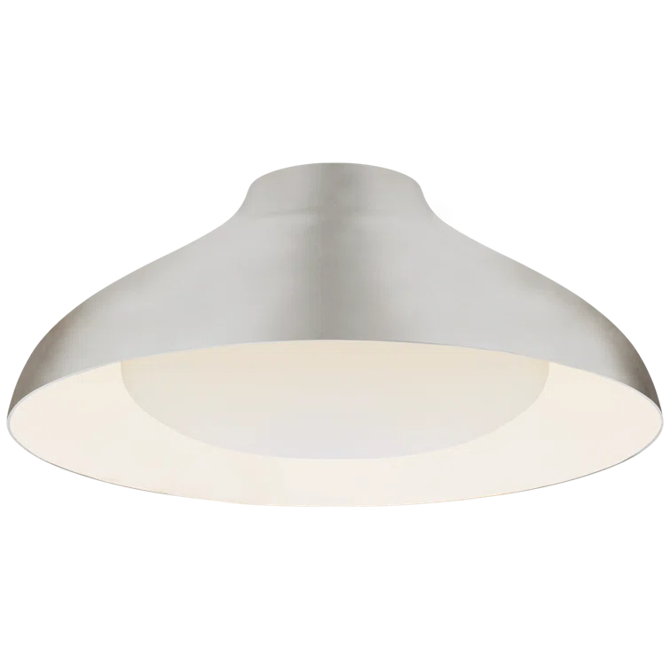 AERIN Agnes Burnished Silver Leaf LED Flush Mount, 7" x 18"