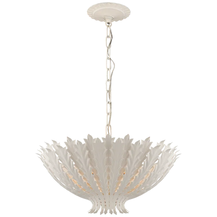 Hampton Elegance 3-Light Crystal Pendant in Plaster White