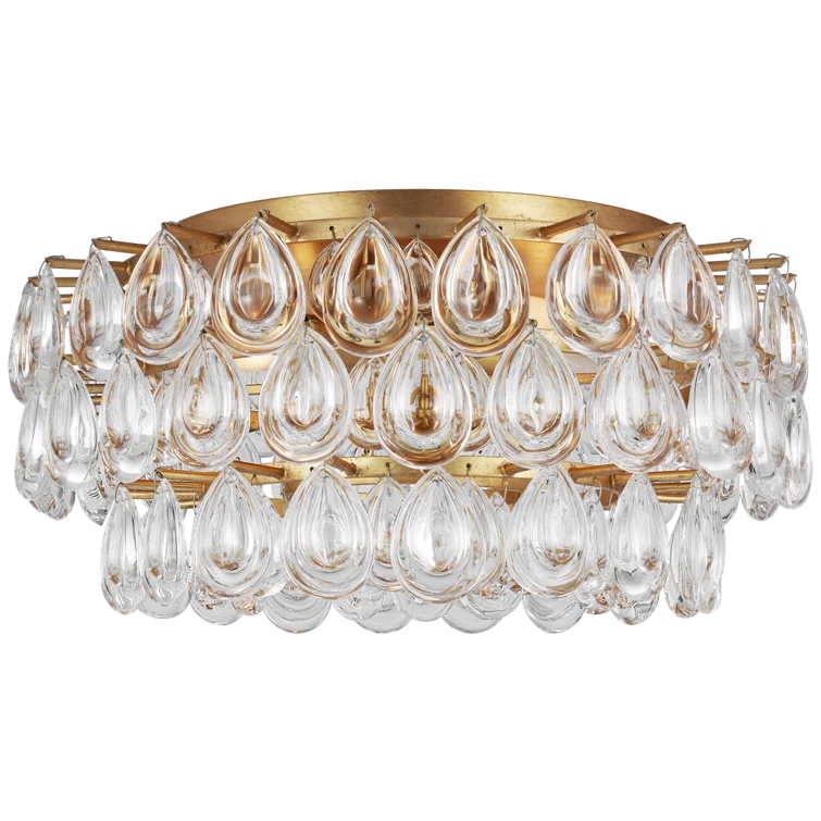 Liscia Crystal Elegance Indoor/Outdoor 4-Light Gilded Flush Mount