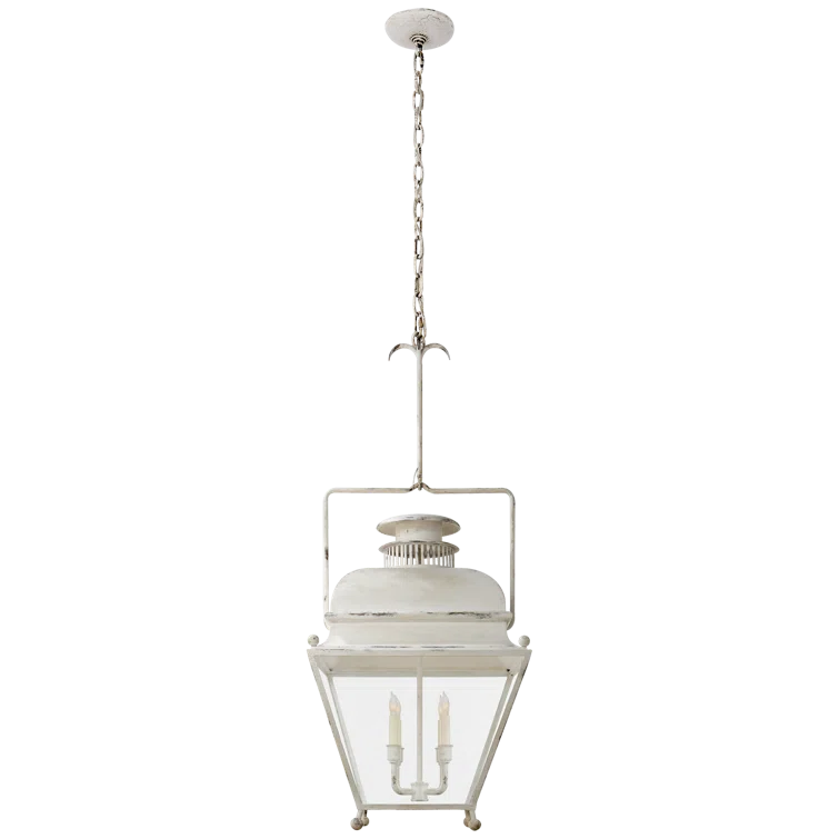 Holborn Old White 4-Light Glass Lantern Pendant