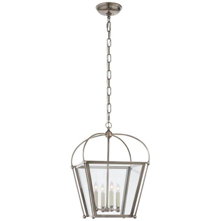 Elegant Riverside Polished Nickel 4-Light Square Pendant