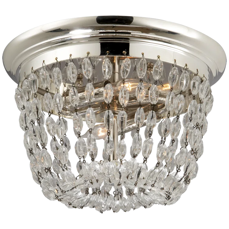 Antique-Burnished Brass and Glass 9"x13" Indoor/Outdoor Flush Mount