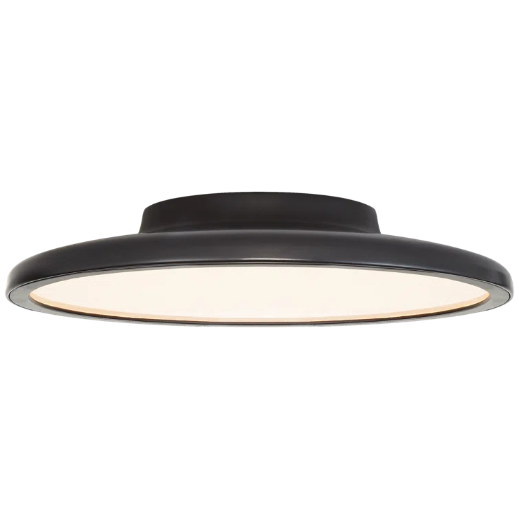 Matte Black Crystal Dot 16-Inch LED Flush Mount