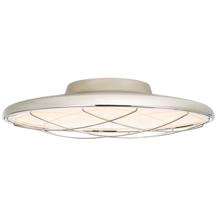 Energetic Geometric Crystal & Nickel 13.75" LED Flush Mount