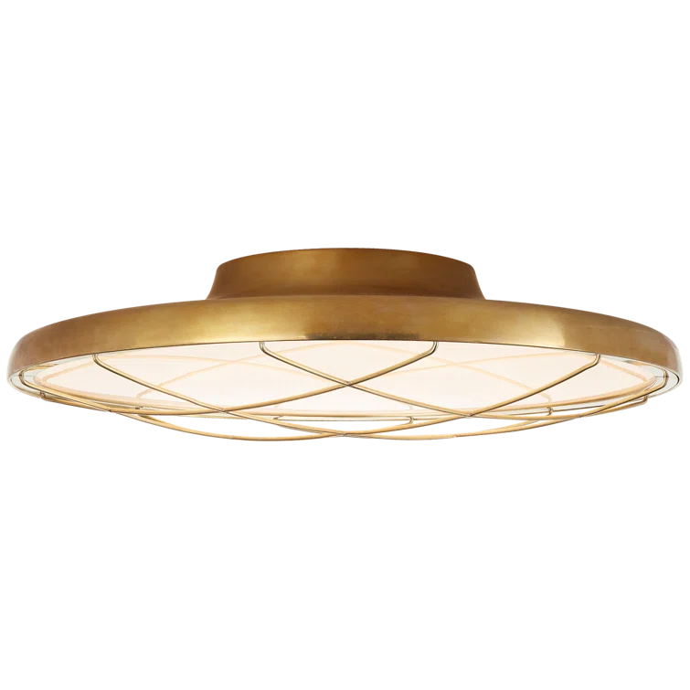 Natural Brass and Glass LED Flush Mount Ceiling Light